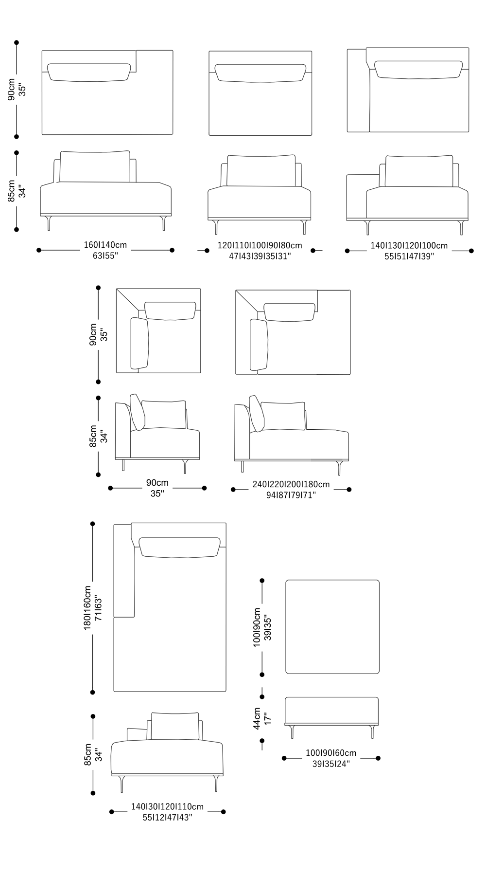 Image of the complete dimensions of the product